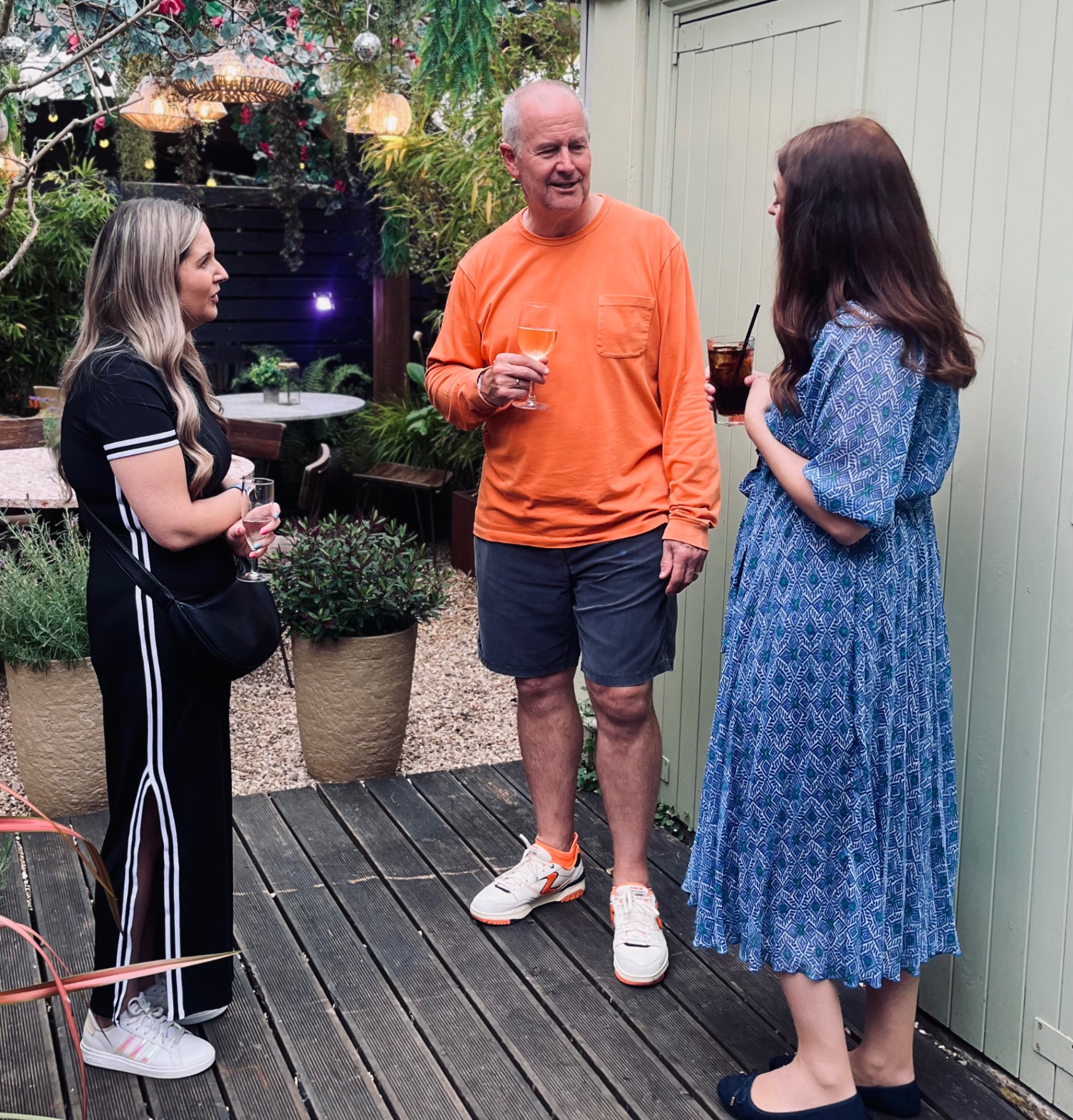 Relaxed garden drinks reception with the BD community