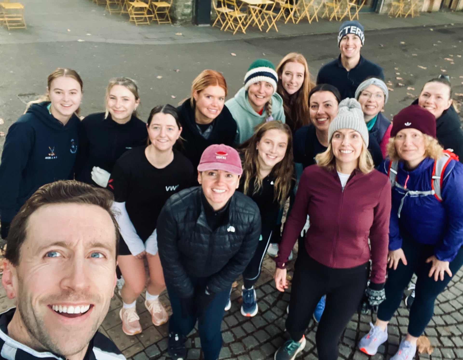 Group selfie with the Harbour Run Club community